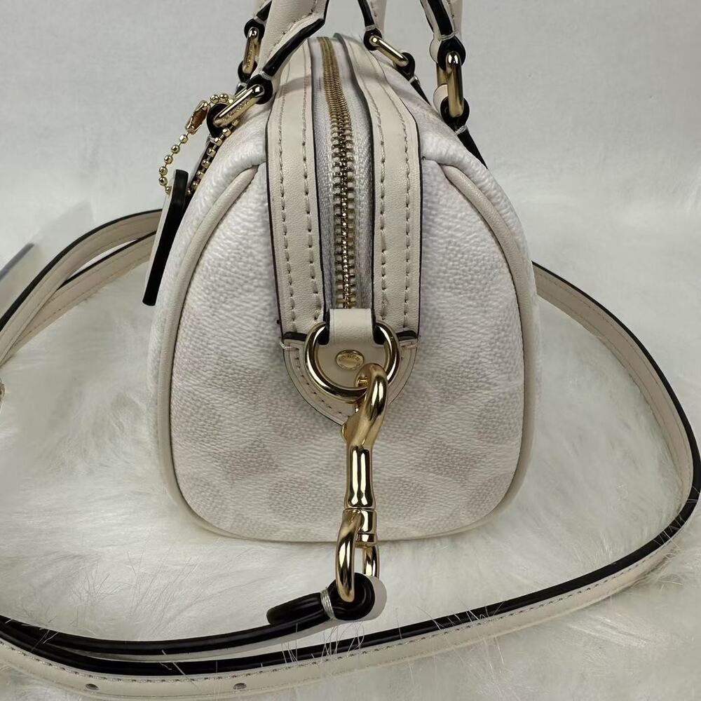 Coach Mini Rowan Crossbody In Signature Canvas In Gold/Chalk CW329 NWT - Picture 3 of 10